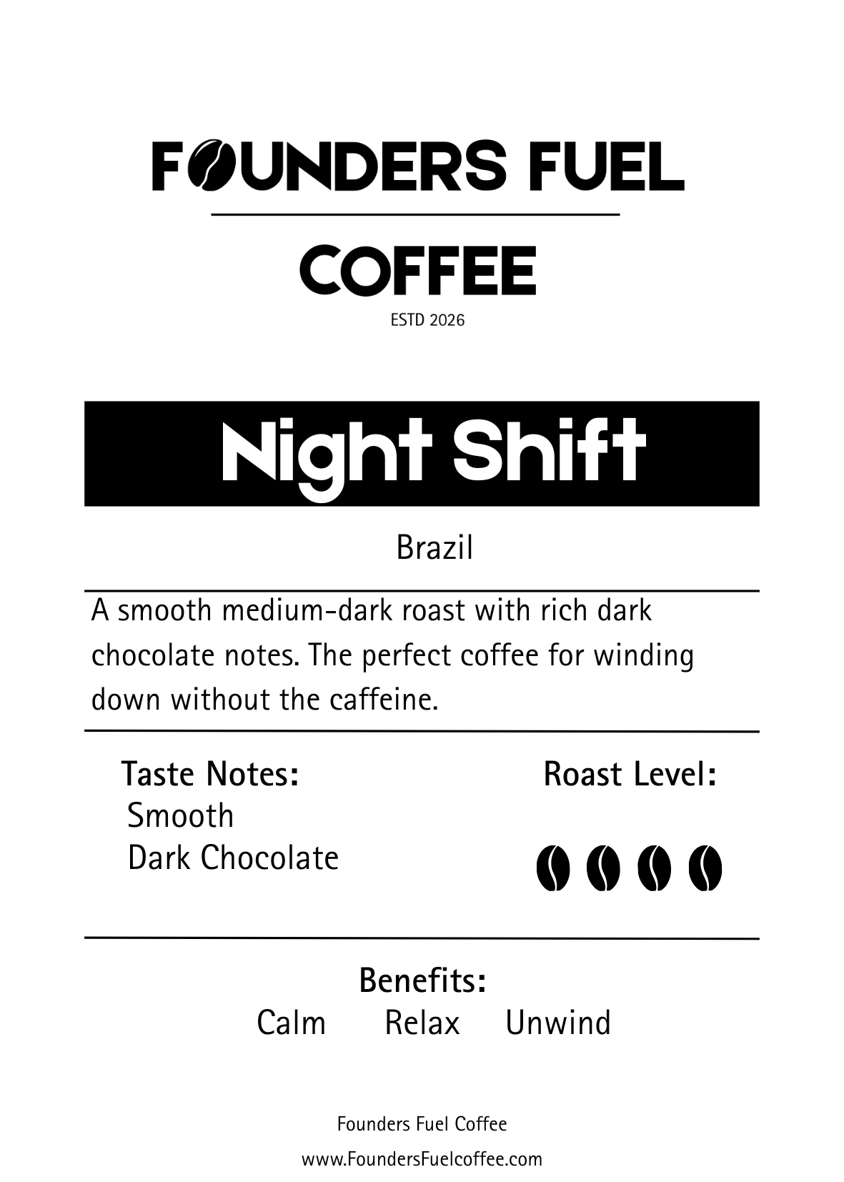 Night Shift (Decaf) → Late Night Focus, No Caffeine